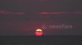 An amazing ocean sunrise in Thailand.
