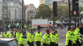 Kashmir supporters protest India’s occupation at a central London rally in Trafalgar Square
