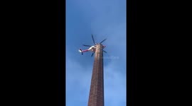 Man trapped up 290ft chimney in England sparks major rescue operation