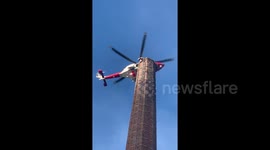 Man trapped up 290ft chimney in England sparks major rescue operation