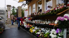 Preparation for the All Souls' Day and All Saints' Day, short footages at flower shops and cemeteries.