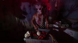 Grandpa transforms bungalow into terrifying Halloween house of horrors