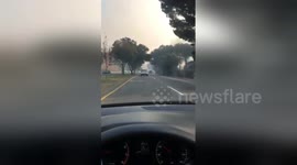 Easy Fire bursting through Simi Valley California