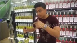 Beer floating and disappears mid air