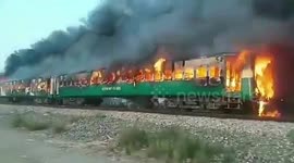 Pakistan train engulfed in flames kills at least 70