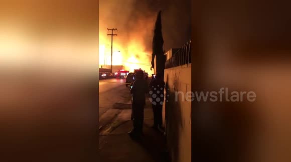 Wood pallet company caught in explosive fire in Los Angeles - Buy, Sell ...