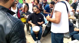 Gig at Grande-Synthe Refugee Camp (La Lienière), Dunkirk, France