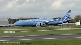 Etihad/Manchester City F.C specially liveried A330-200 aircraft. Landing at Machester airport.
