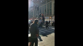 The moment when this guy got arrested for standing on top of traffic lights