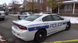 Police at scene of killing of two young boys in Brampton, Canada