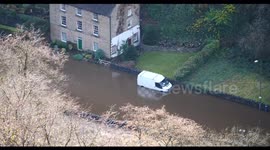 Roads left submerged as flooding strikes towns across the Midlands River Derwent A6 Matlock Bath