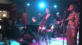 Mutya Buena performs her first gig in 5 years at the Boisdale Jazz and Blues Club Canary Wharf, London ... seen here performing Tracey Chapmans 