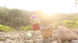 Meet the Indonesia women who collect stones and sell them for less than 20p per sack
