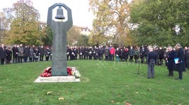 Two minute silence pays tribute to the war dead at the Soviet War Memorial on Remembrance Sunday 2019