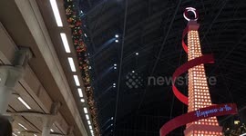 New 'Eiffel Tower' installation at Kings Cross St Pancras celebrates Christmas season
