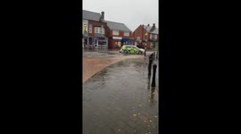 Police shut flooded road in Nottingham