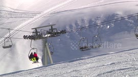 Ski lift in the Alpes