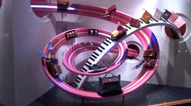 Hermès goes for dynamic glowing music-themed curves in its Christmas 2019 window displays - New Bond Street London