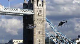 FILE: Team GB's helicopter filmed passing under Tower Bridge ahead of the London 2012 Olympics