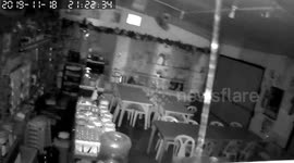 CCTV shows cafe rattling as earthquake hits the Philippines
