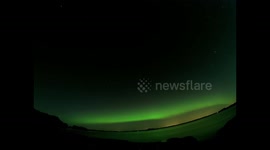 Aurora Borealis night lapse captured outside Swedish coastal city of Trosa