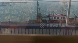 Thundering hailstorm batters New Zealand port