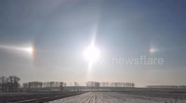 Amazing 'sun dog' phenomenon appears over northern China