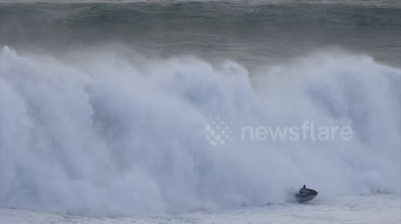 Further footage of jet ski driver completing incredible rescue of big wave surfer at Nazaré