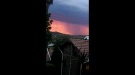 Falling clouds with flashes of lightening Johannesburg South Africa