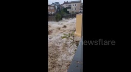 River Nartuby in southeastern France overflows after heavy rainfall
