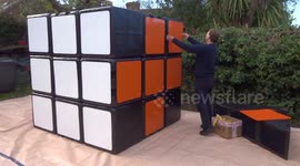 UK puzzle guru documents himself making 'world's largest' Rubik's Cube measuring at over two-metres