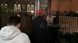 People resort to using the side allays around bank due to terror attack at London bridge