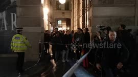 People break down police barriers in gracechurch street