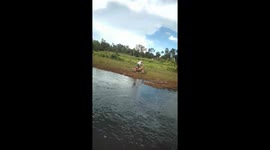 The heavy rainfall at my village had the river break its banks and we had no option but to cross despite the fact that its full of crocodiles..home sweet home