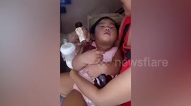 Toddler Cuddler Brandy Bottle And Refsuses To Release It