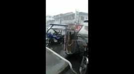 Residents Panic As Typhoon Kammuri Hits Street In The Philippines