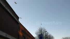 Chinooks flying over London during NATO summit