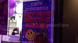 A British chippy is serving the world's most calorific festive treat - a deep fried Christmas PUDDING