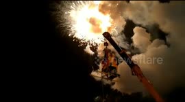 Man gets accidentally dragged underwater by religious idol in India