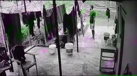 Watch - Man Caught stealing undergarment from neighbor house in Shivamogga