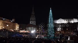 London's 'most ridiculed' Christmas tree is switched on in Trafalgar Square