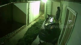 Further footage of US man's near-death experience when huge tree comes crashing down outside his door