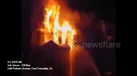 20191206 2nd Alarm arrival video at an Arson Fire, Coal Township, Pennsylvania