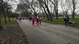 The London Santa Run In Victoria Park