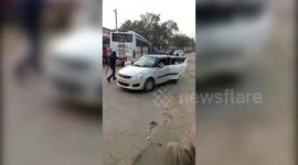 Stick-wielding men intercept car and attack passenger in northern India