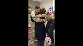 US Army soldier surprises his mom after being away for six months