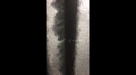 Strange snow formations on house after snow storm - the day after