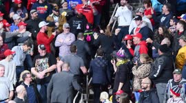 Protester at Keep America Great Rally, Hershey, Pa