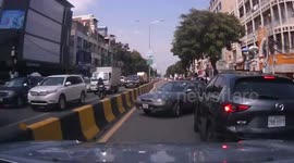 Reckless Driver Does A U-Turn Into Oncoming Traffic