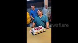 Cake to the face goes wrong